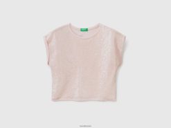 myk rosa Benetton barn t-skjorte med paljetter 20TRB5287