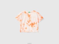 myk rosa Benetton barn tie-dye t-skjorte med broderi 20TRB5236