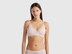 myk rosa Benetton kvinner strikket trekant BH 20TRB4255