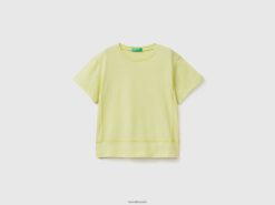 neon gul Benetton barn t-skjorte i resirkulert stoff 20TRB5041