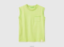 neon gul Benetton barn tank topp i resirkulert stoff 20TRB1664