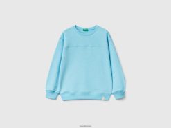 neon himmelblå Benetton barn gensergenser i resirkulert stoff 20TRB1816