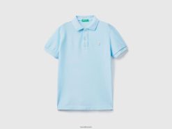 neon himmelblå Benetton barn neonpolo i økologisk bomull 20TRB4906