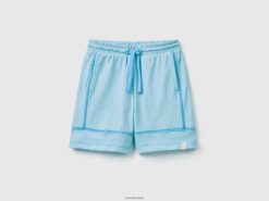 neon himmelblå Benetton barn shorts i resirkulert stoff 20TRB2353
