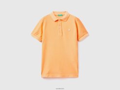 neon oransje Benetton barn neonpolo i økologisk bomull 20TRB4905