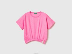 neon rosa Benetton barn boxy fit t-skjorte i resirkulert stoff 20TRB5295