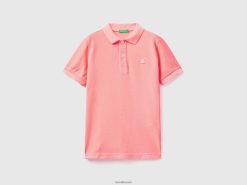 neon rosa Benetton barn neonpolo i økologisk bomull 20TRB1891