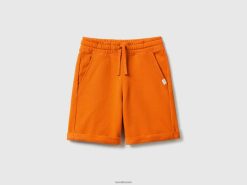 oransje Benetton barn bermudaer i ren bomullssvette 20TRB1969