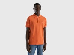 oransje Benetton menn oransje polo med normal passform 20TRB4578