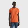 oransje Benetton menn oransje polo med smal passform 20TRB1379