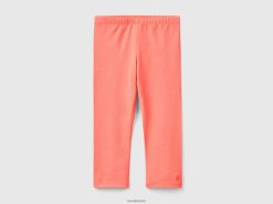 oransje koraller Benetton barn 3/4 leggings i stretchbomull 20TRB5401