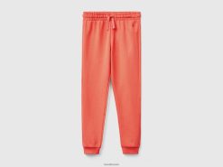 oransje koraller Benetton barn joggebukse med logo 20TRB2644