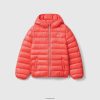 oransje koraller Benetton barn pufferjakke med hette 20TRB2422
