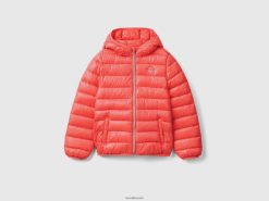 oransje koraller Benetton barn pufferjakke med hette 20TRB5195