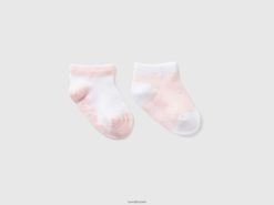 pastell rosa Benetton barn tofarget sokkesett 20TRB3316
