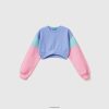 periwinkle Benetton barn colour block cropped sweatshirt 20TRB2529