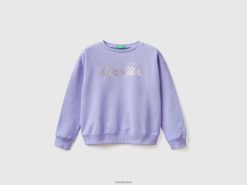 periwinkle Benetton barn Genser i 100 % bomull med logo 20TRB5338
