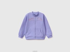 periwinkle Benetton barn genser med glidelås i økologisk bomull 20TRB5631