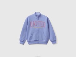 periwinkle Benetton barn genser med glidelås og krage 20TRB2551