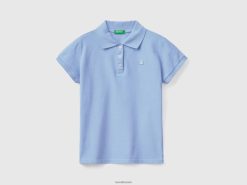 periwinkle Benetton barn kortermet polo i økologisk bomull 20TRB5307