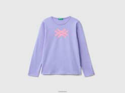 periwinkle Benetton barn langermet t-skjorte i 100 % bomull 20TRB5215