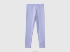 periwinkle Benetton barn leggings i stretchbomull med logo 20TRB5413