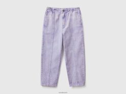 periwinkle Benetton barn paperbag-bukse i 100% bomull 20TRB2720
