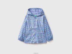 periwinkle Benetton barn regnbeskyttelsesmønstret jakke 20TRB2823