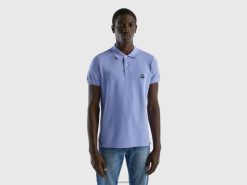 periwinkle Benetton menn periwinkle fiolett polo med smal passform 20TRB1381
