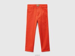 rød Benetton barn fem-lommers slim fit bukser 20TRB2381