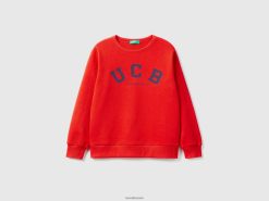 rød Benetton barn genser med logotrykk 20TRB1854
