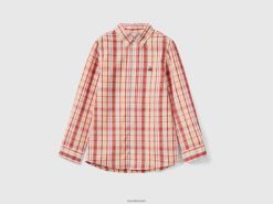 rød Benetton barn sporty skjorte i 100 % bomull 20TRB1716
