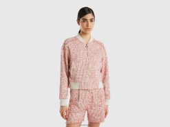 rød Benetton kvinner bombefly i tweed 20TRB255