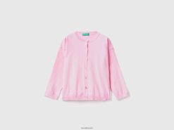 rosa Benetton barn cardigan med glitrende knapper 20TRB6110