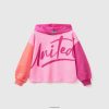 rosa Benetton barn cropped sweatshirt med hette 20TRB5309