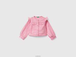 rosa Benetton barn fargerik stretchbomullsjakke 20TRB2825
