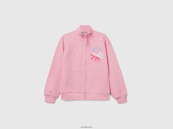 rosa Benetton barn genser med glidelås og krage 20TRB5359