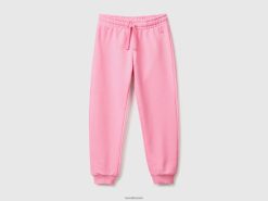 rosa Benetton barn joggebukse med logo 20TRB2685