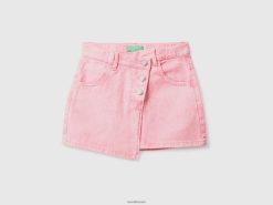 rosa Benetton barn miniskjørt med knapper 20TRB2728