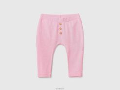 rosa Benetton barn mønstrede leggings i bomull i stretch 20TRB3232