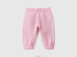 rosa Benetton barn myk joggebukse med broderi 20TRB3240