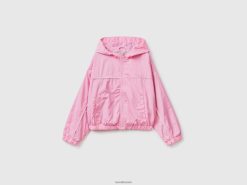 rosa Benetton barn nylonjakke med hette 20TRB2424