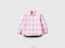 rosa Benetton barn oversized rutete skjorte-jakke 20TRB2419