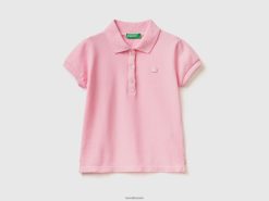 rosa Benetton barn regular fit polo i økologisk bomull 20TRB2840