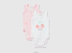 rosa Benetton barn to gensere bodyer i økologisk bomull 20TRB5874