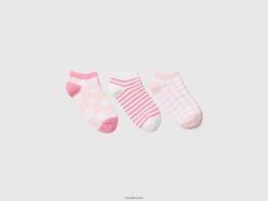 rosa Benetton barn tre par korte sokker 20TRB2746