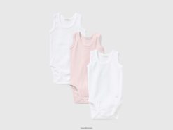 rosa Benetton barn tre tank-top bodyer i ensfarget 20TRB3215