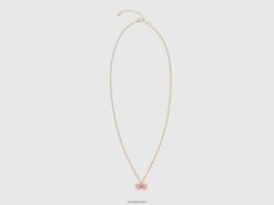 rosa Benetton kvinner halskjede med rosa logo-anheng 20TRB747