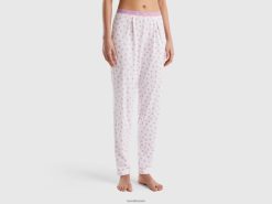 rosa Benetton kvinner hjertebukse i varm bomullsblanding 20TRB4256