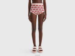 rosa Benetton kvinner rosa culotte med kirsebærmønster 20TRB4095